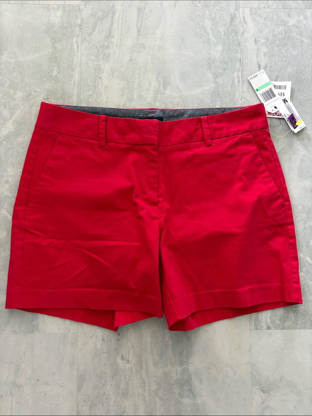 Nautica  Bermuda Shorts  bold red structured waistband /belt loops 4 pockets NWT